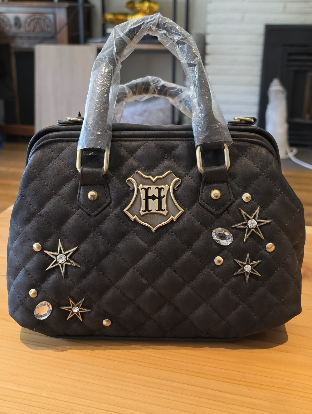 NWT Harry Potter Black Quilted Studded Handbag